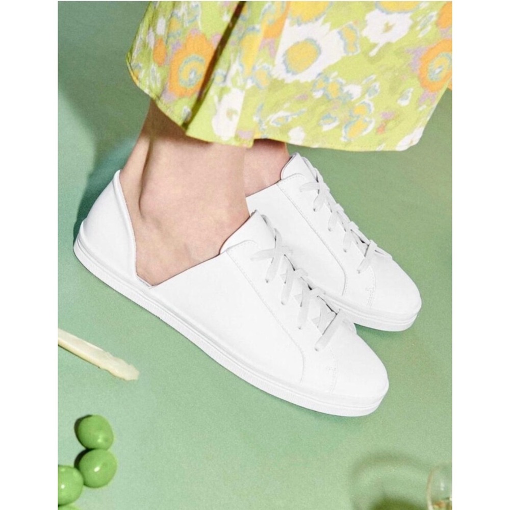 Freda Salvador Eda D'Orsay Sneaker 8 White Canvas Designer Preppy Meghan Markle